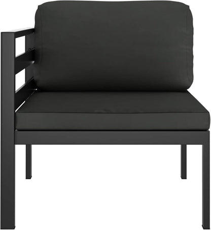 Tidyard Pallet Corner Sofa Aluminium Anthracite with Cushion 70 x 70 x 64.5 cm Garden Bench Aluminium Sofa Pallets Modular Garden Bench Aluminium Garden Bench - QUORE