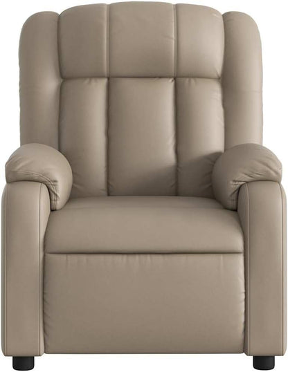 Handmatige Relaxstoel – Ligstoel – Tv-Stoel – Fauteuil – Zithoudingstoel – Verstelbare Rugleuning 135 Graden – Kunstleren Bekleding Met Zijvak – Houten Metalen Frame