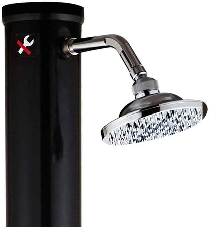 BAKAJI Douche op zonne-energie voor tuin, zwembad, outdoor, camping, 20 l, met verstelbare douchekop, warmwatermixer, aansluiting voor de tuin, afmetingen 220 x 16,5 x 16,5 cm