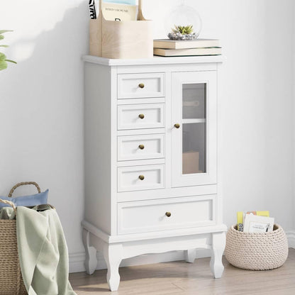 5 Drawer and 2 Shelves Chest of Drawers (White) Dresser Drawers Cabinet Chest of Drawers