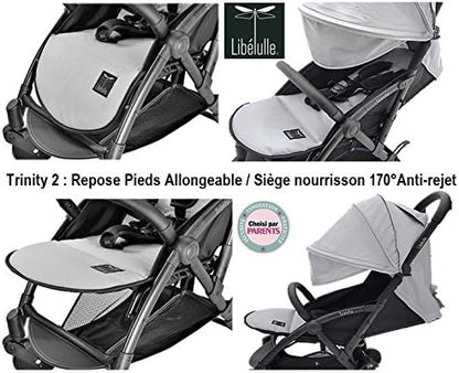 Pack Duo Nacelle Trinity 2 kinderwagen, ultralicht, 5,5 kg, ultracompact, transporttas, vliegtuig, licht, 2 kg, inklapbaar, 0/9 kg, blauw