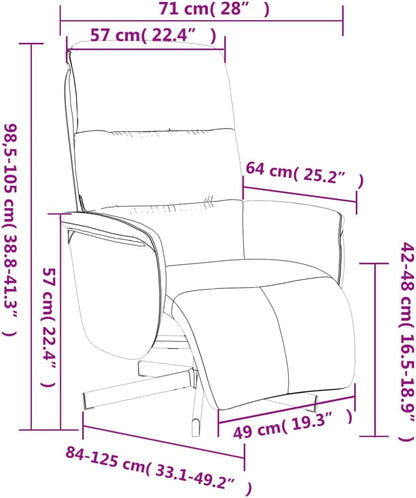 Verstelbare Fauteuil – Relaxstoel – Ligstoel – Lounge Chair – Draaifauteuil – Donkergrijs – Met Voetensteun – 360° Draaibaar – Stoffering 100% Polyester