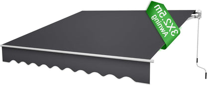 Aluminium Balkonluifel – Zonwering – Cassette Luifel – Knikarm Luifel – Zonneluifel – 3x2,5 Meter – Waterdicht Polyester Doek – Stevig Aluminium Frame