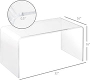 Koffietafel - Table - Coffe table - Living Room Table - Acryl bijzettafel - C-vormig - 32in - Lucite bijzettafel - Helder acryl bijzettafel - voor drank, eten, snack, gebruikt in woonkamer en slaapkamer