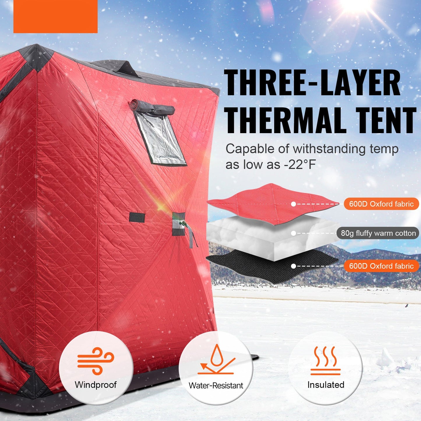 IJsvis Tent – Ijsvissententje – Vistent – Pop-up Tent – Schuiltent – Ruimte voor 3-4 Personen – Lichtgewicht Waterafstotend Polyester – Snelle Opzet