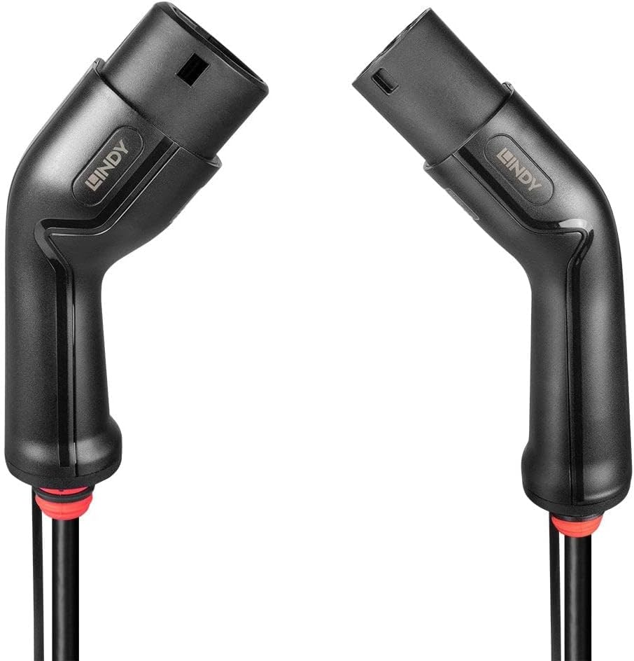 Lindy 7m Type 2 naar Type 2 11kW (16A 480V) EV/elektrisch voertuig en plug-in-hybride laadkabel, 3-fase, IP65, UL 94 V-0, TUV-gecertificeerd, TPU-jas, draagtas