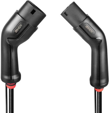 Lindy 7m Type 2 naar Type 2 11kW (16A 480V) EV/elektrisch voertuig en plug-in-hybride laadkabel, 3-fase, IP65, UL 94 V-0, TUV-gecertificeerd, TPU-jas, draagtas