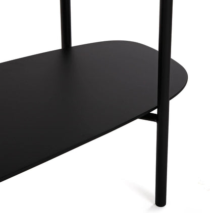 Versa Salem Smalle hal of vestibule Entree hal meubilair, Console Tafel, met onderste plank, Afmetingen (H x B x H) 75 x 30 x 100 cm, Hout en metaal, Kleur Bruin en Zwart
