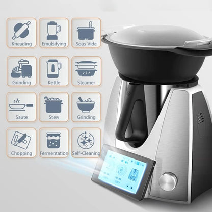 KE-7001 met ingebouwde begeleide recepten, multifunctionele keukenmachine, mixer, 4L, 1800W, slimme kookplaat, 12 automatische programma's