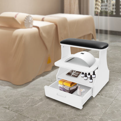 Nagelwagen – Salonwagen – Kappers Trolley – Beauty Trolley – Pedicurewagen – 3 Lagen Opbergniveaus – Stevig MDF Met Melamine Afwerking – 4 Zwenkwieltjes Met Remmen