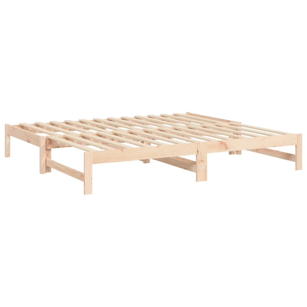 Bedbank – Slaapbank – Logeerbed – Bedbank Met Lade – Bedbank Voor Kleine Ruimte – Massief Dennenhout – Lattenbodem – 205,5x158x30 cm