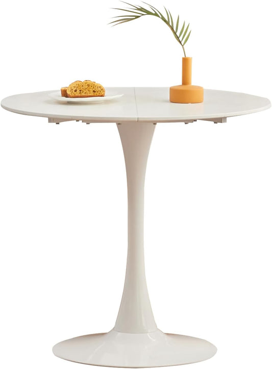GrandCA HOME eettafel, ronde tafel, 80 cm, geschikt voor 2-4 personen, keuken, woonkamer, eetkamer, wit