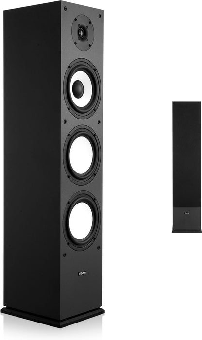 VEVOR Staande luidspreker, 2-weg systeem met 2,54 cm tweeter, 16,51 cm woofer, 200 W piekvermogen, 70 Hz - 20 kHz frequentierespons, robuuste MDF-behuizing, voor thuisaudio, afzonderlijk