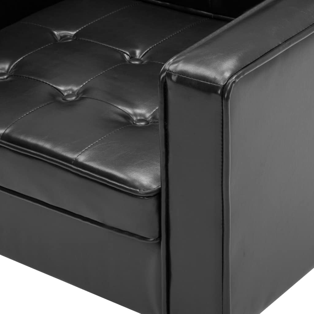 Black Faux Leather Armchair Furniture Living Room Armchair Recliner Chair Bedroom Chair - QUORE