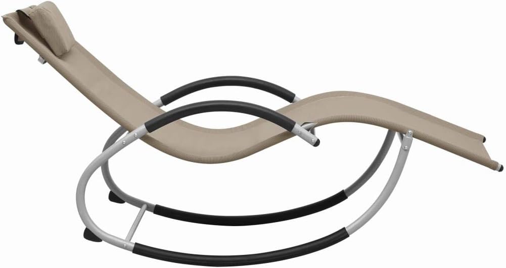 vidaXL Lounger with cushion textilene taupe - QUORE