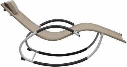 vidaXL Lounger with cushion textilene taupe - QUORE