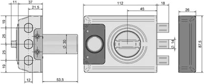 Lince SMARt7930 Slim deurslot - aangesloten nachtschoot 100 dB alarm, app-bediening, afstandsbediening en hoge beveiliging - USB-C oplaadbaar - goud