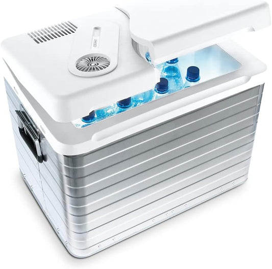 Mobicool MQ40A AC/DC - draagbare elektrische aluminium koelbox, 39 liter, 12 V en 230 V voor auto, vrachtwagen, boot, camper en stopcontact, aluminium behuizing