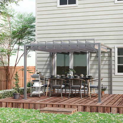 Pergola – Tuinoverkapping – Zonwering – Terrasoverkapping – Buitenkamer – Aluminium Frame – Verstelbare Lamellen – 3x3 Meter – Grijs