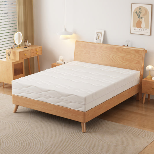 Pocketvering Matras – Ergonomisch Matras – 7-Zones Matras – 90x200 Cm Matras – Eenpersoonsmatras – 7-Zones Ergonomisch Ontwerp – 20 Cm Dikte – Katoenen Wit-Grijze Hoes