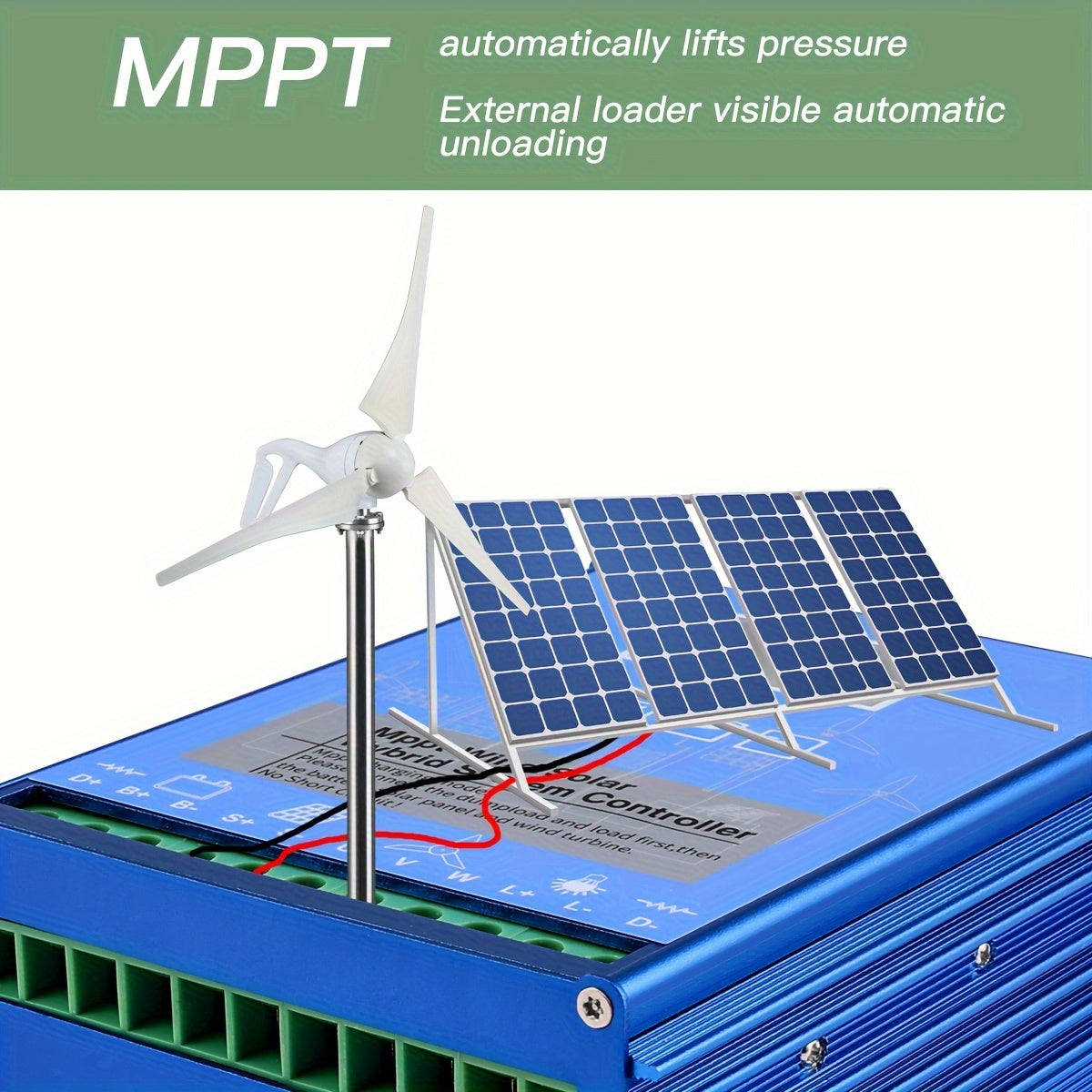 2000W Wind Zonne-Omvormer – Hybride MPPT Controller – Off-Grid Laadregelaar – Energie Inverter – 12V/24V/48V Systeem – LCD Display – Automatische Schakelaar