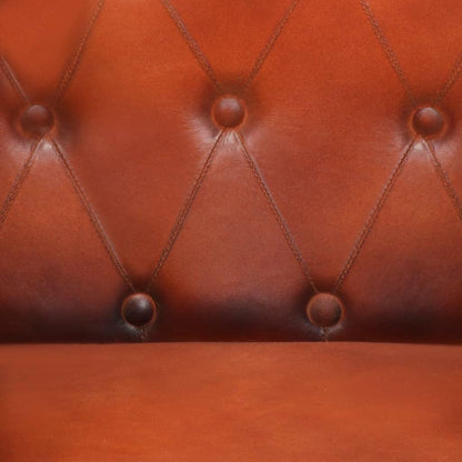 Armchair Brown Genuine Leather Lounge Chair TV Chair Recliner Chair Office Chair for Bedroom Living Room Study Office