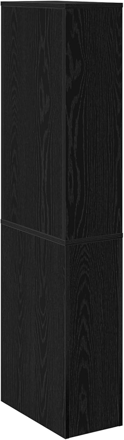 Gecheer Narrow Bathroom Cabinet, Black Oak, 22 x 41 x 135 cm, Bathroom Cabinet, Storage Rack for Bathroom, Hallway, Entrance, Kitchen, 871653 - QUORE