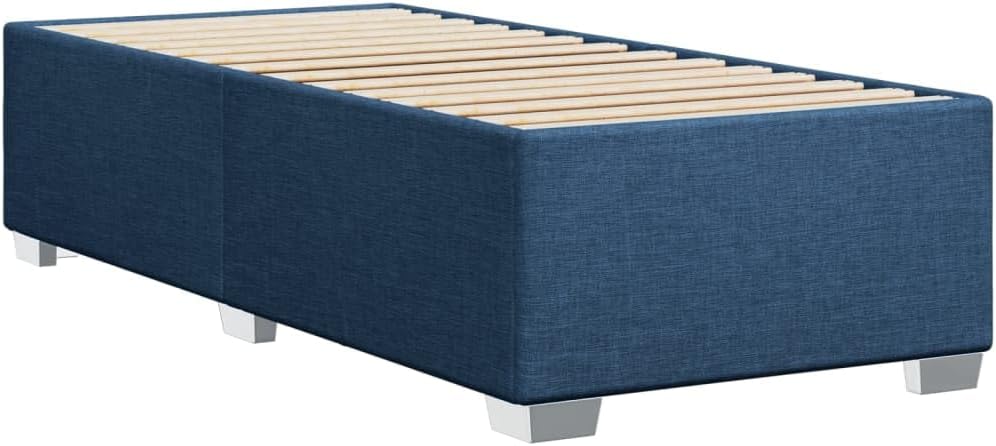 Bedframe – Bedbodem – Slaapkamerbed – Logeerbed – Eenpersoonsbed – Polyester Bekleding – Lattenbodem 90x190 cm – Stevige Kunststof Poten