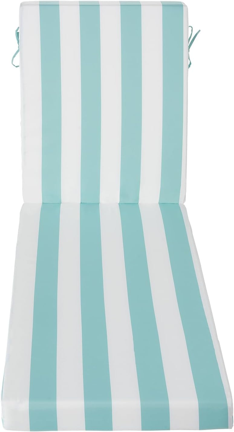Loungekussen Voor Ligstoelen – Tuinkussen – Ligstoelkussen – Strandkussen – Tuinmeubelkussen – Waterafstotend en Lichtbestendig – Verstelbare Riemen en Antislipkoord – Set Van 2 – 2032 X 660 X 98 MM