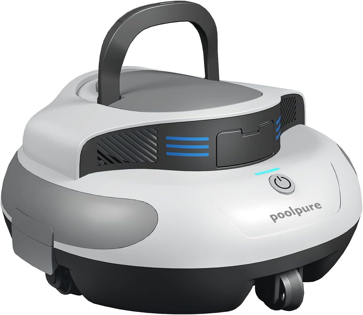 POOLPURE Piscina Zwembadrobot, 5000 mAh Pulizia Doppio motor, dubbele Hall-sensor, led-display, Parcheggio Automatico, IPX8 Impermeabile, draadloze zwembadstofzuiger