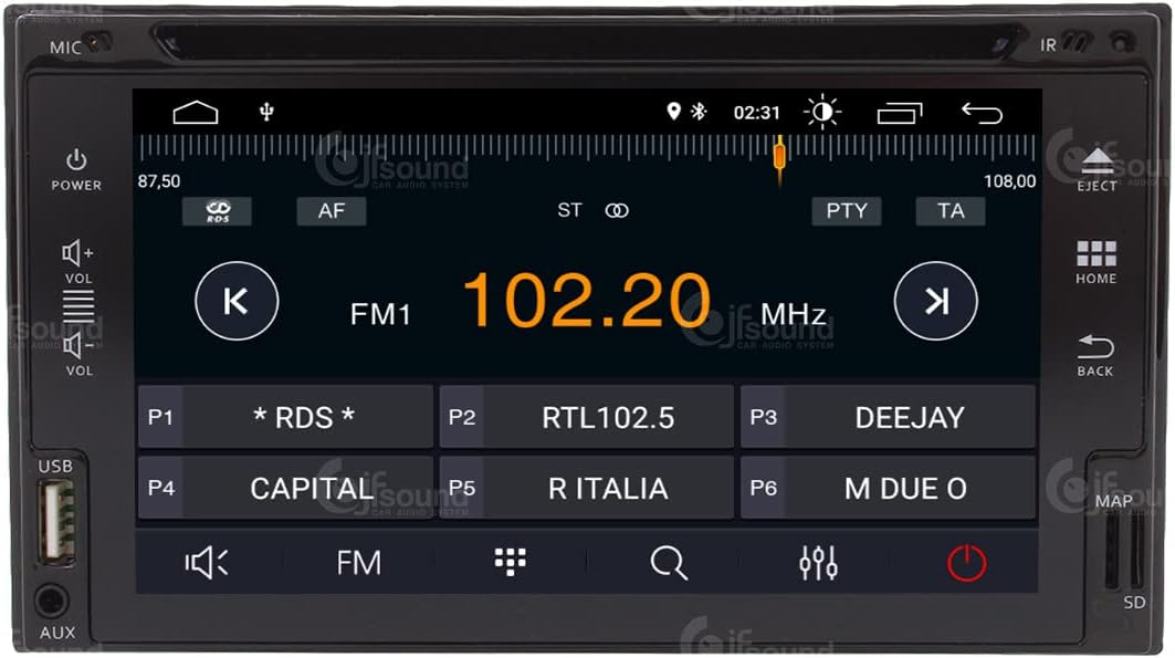 2 DIN Universele Autoradio – Inbouwradio – Multimedia Systeem – Navigatie Radio – Car Stereo – 6,2 Inch Touchscreen – Android 10 GPS Bluetooth WiFi DAB+
