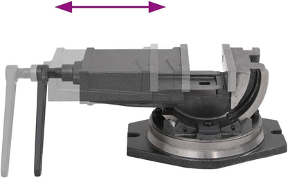 Bankklem – Bankschroef – Werkbankklem – Machineklem – Tafelbankschroef – 2-Assig Kantelbaar – 100 mm Bekbreedte – Gietijzer