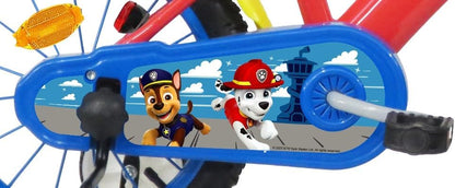 Paw Patrol kinderfiets, 14 inch, uitgerust met 2 remmen, decoratieve voorplaat, achterjerrycan en Paw Patrol-helm inbegrepen voor jongens, rood, 14