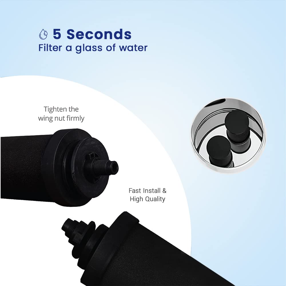Roestvrijstalen Zwaartekracht Waterfiltersysteem Glanzend – Waterfilter – Waterzuiveraar – Drinkwaterfilter – Waterzuiveringsinstallatie – 8,5 Liter – Zonder Elektriciteit