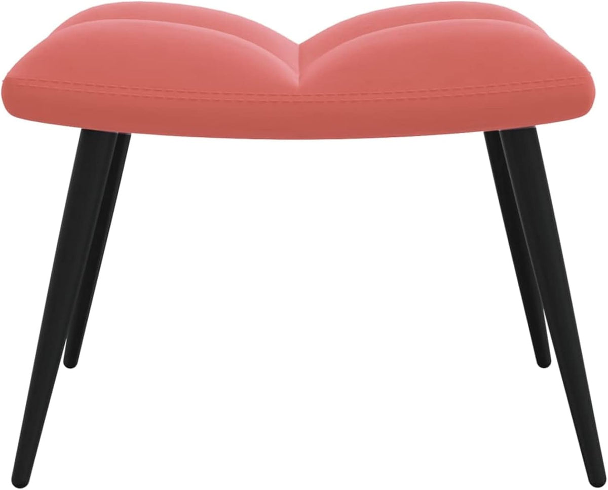 Relaxchair with stool reclining chair lounge chair living room chair with stool chair living room pink velvet - QUORE