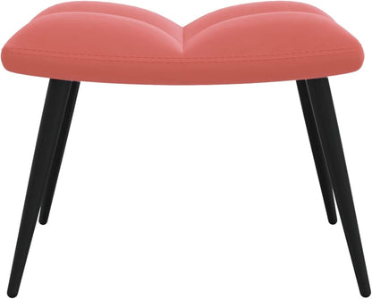 Relaxchair with stool reclining chair lounge chair living room chair with stool chair living room pink velvet - QUORE