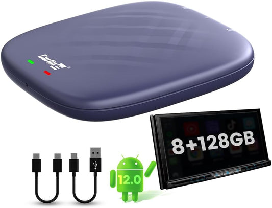 CarlinKit Wireless CarPlay/Wireless Android Auto AIbox-Plus, RAM 8G+ROM 128G, standalone Android 13.0 system can watch videos, supports YouTube, netflix etc. - QUORE
