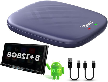 Wireless CarPlay – Draadloze Android Auto – AI Box – CarPlay Adapter – Auto Multimedia – 8 GB RAM + 128 GB Opslag – Android 13.0 Systeem met YouTube en Netflix