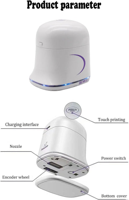 Portable Mobile Printer, Portable Color Printer Printing 1200dpi Ergonomic Mini USB Charging Printer for Text Image Barcode - QUORE