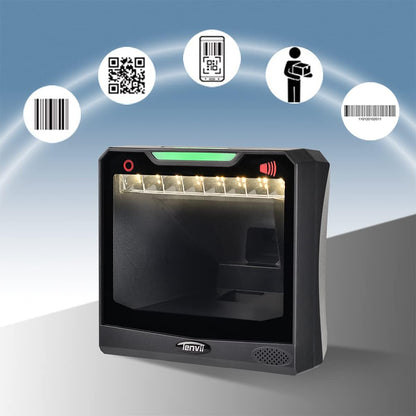 LENVII E688 barcodescanner 1D / 2D / QR, plug & play USB Automatische omnidirectionele barcodescanner, desktop barcodescanner voor Windows/Mac/Linux PC