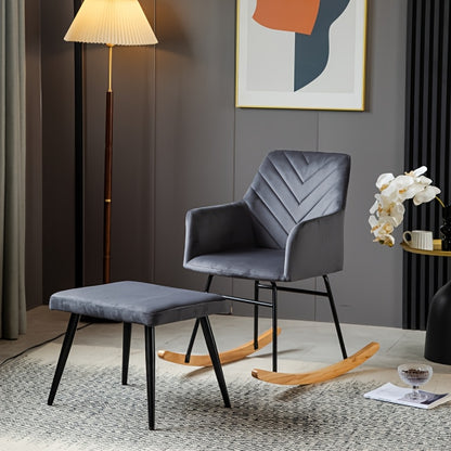 Schommelstoel – Chaise Confortable – Fauteuil – Relaxstoel – Schommelstoel Babykamer – Ergonomische Hoge Rugleuning – Extra Brede Zitting Met Zachte Sponsvulling