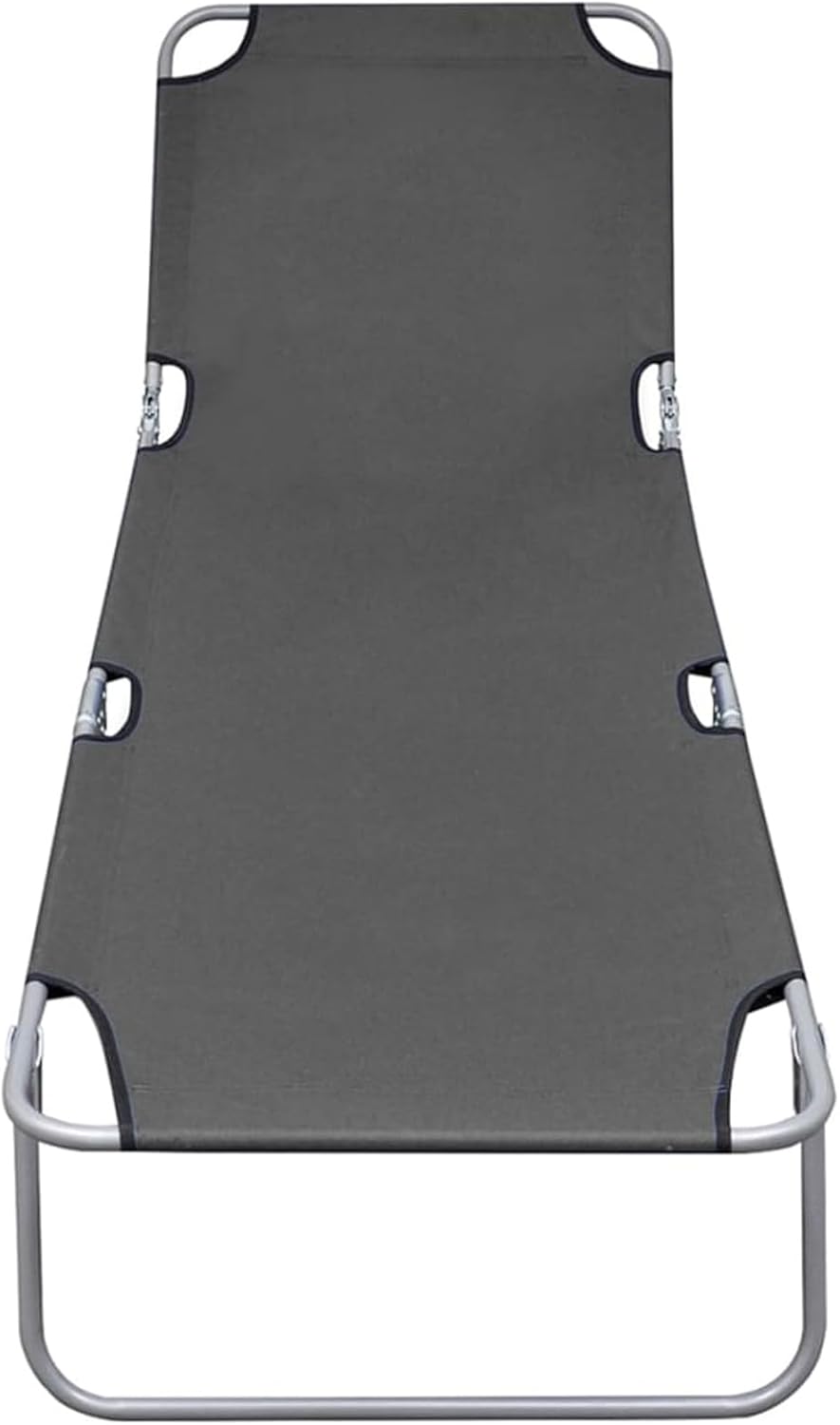 Gecheer Foldable Sun Lounger with Adjustable Backrest, Grey, Tilting Lounger for Garden, Outdoor, Beach Lounger, Relax Lounger, for Camping, Balcony, Swimming Pool - QUORE