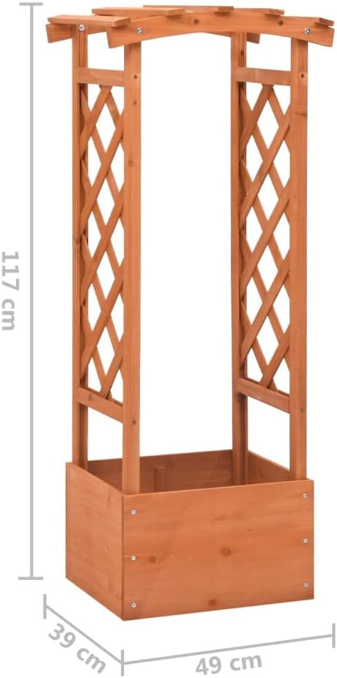 Planter with Trellis Outdoor Garden 49 x 39 x 117 cm Pine Wood - QUORE