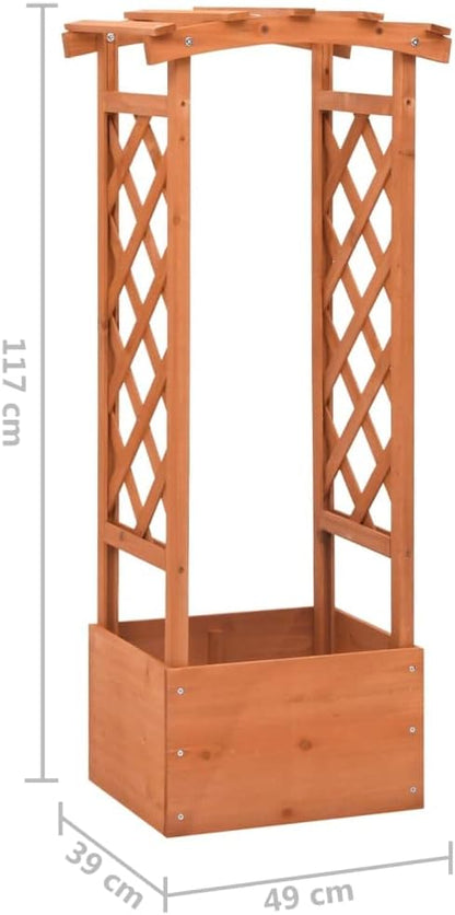 Planter with Trellis Outdoor Garden 49 x 39 x 117 cm Pine Wood - QUORE