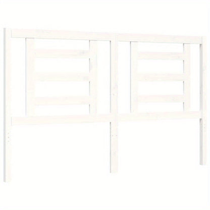 White Bed Frame Measuring 160X200 Cm, Made of Solid Pine Wood, Removable And Long-Lasting, Without a Mattress.