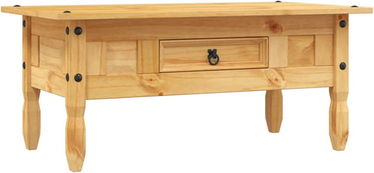 Gecheer Side Table, Round Bedside Table, Coffee Table, Mexican Pine Corona Series, 100 x 55 x 44 cm - QUORE
