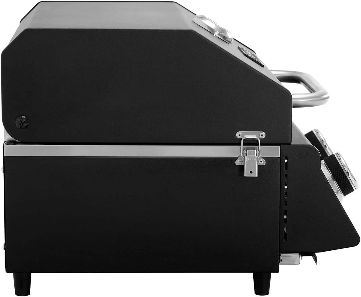 TAINO Platinum Compact Dark Table Grill 2 Burners Gas Grill Compact Camping Mini Grill Portable BBQ - QUORE