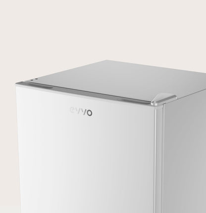 EVVO Mini-koelkast F22, 46 l, wit, energiebesparend 80 kWh/jaar, 41 dB, compact 48,5 cm, ideaal voor slaapkamer, kantoor en studio, stille mini-koelkast voor dranken en snacks