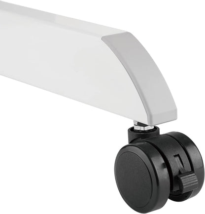 Maclean MC-892 in hoogte verstelbare laptoptafel met wielen zit-sta-bureau gasveer in hoogte verstelbaar tot max. 113 cm 30 graden kantelbaar belastbaar tot 8 kg (witte kleur)