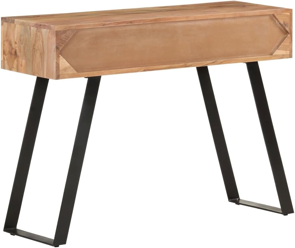 vidaXL Solid Acacia Wood Wall Table with Natural Edge Furniture Console Console Table Haltable Wall Tables Table Haltable Corridor Table Furniture